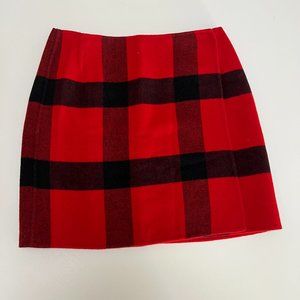 Ralph Lauren Collection Mini Tartan Skirt, Red & Navy Blue, Size 2